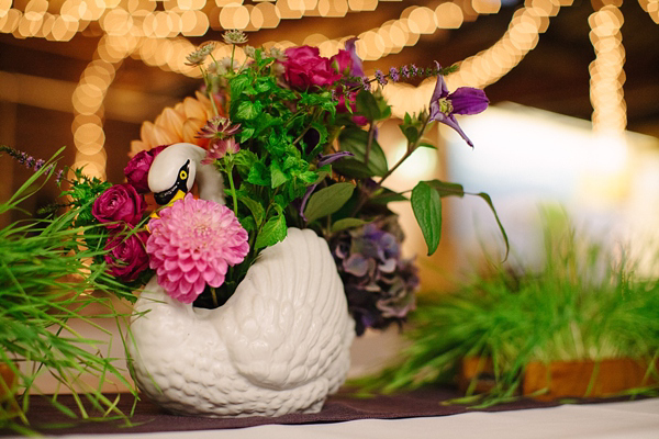 Dahlia flower crown, The Flower Appreciation Society, colourful wedding, London Canal Museum wedding, Islington Town Hall Wedding, Photography by Camilla Arnhold - find her at www.camillaarnholdphotography.com