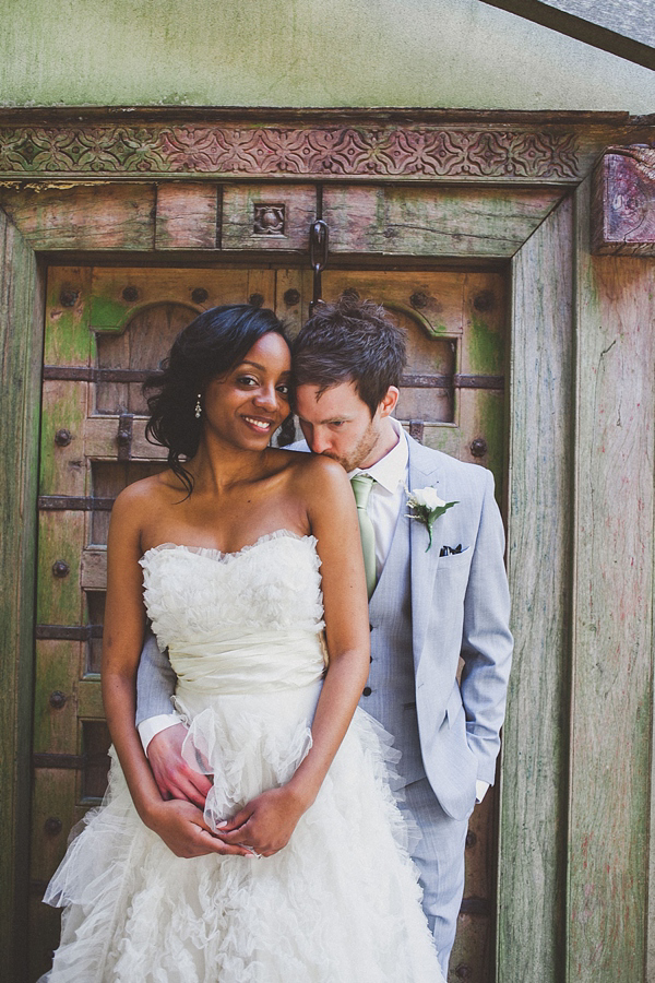 Beautiful black bride, 1950s vintage tiered wedding dress, Photography by Jordanna Marston