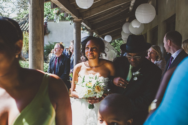 Beautiful black bride, 1950s vintage tiered wedding dress, Photography by Jordanna Marston