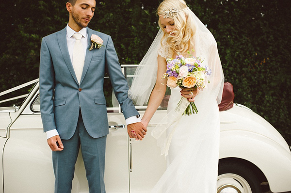 David Fielden Wedding Dress, rustic barn wedding, pastel colour wedding