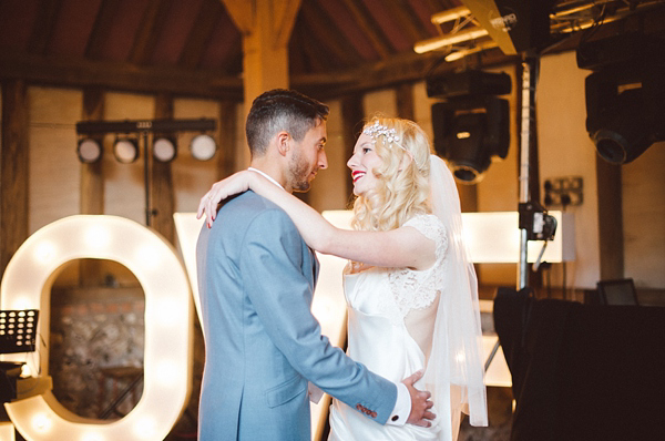 David Fielden Wedding Dress, rustic barn wedding, pastel colour wedding