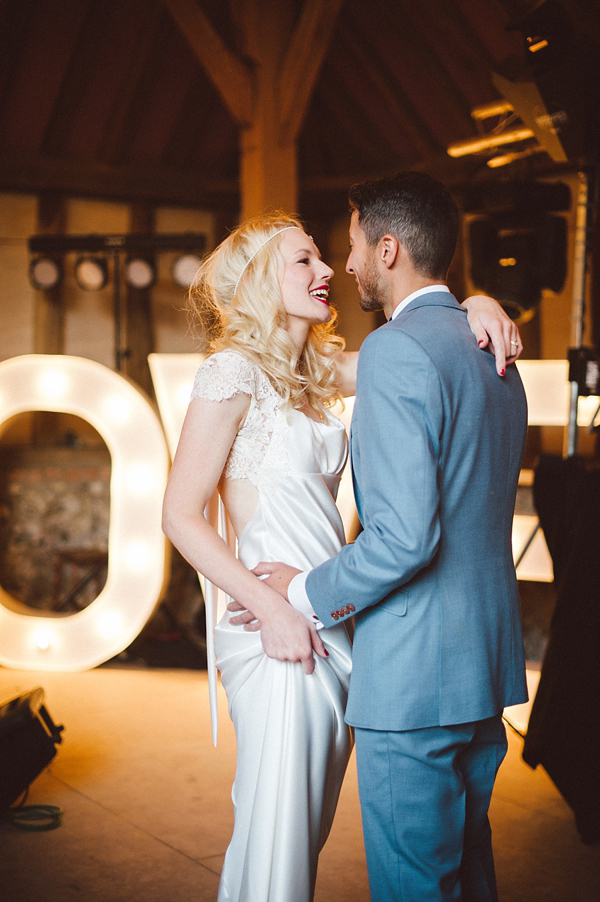 David Fielden Wedding Dress, rustic barn wedding, pastel colour wedding