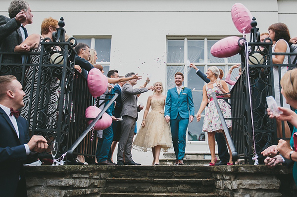 Original vintage 1950s wedding dress, Fur Coat No Knickers, bright and colourful wedding, McKinley Rodgers Photography