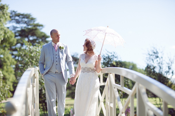 Claire Pettibone bride, Juliet cap veil,  Woburn Sculpture Gallery, Bedfordshire Wedding, Cat Hepple Photograpy