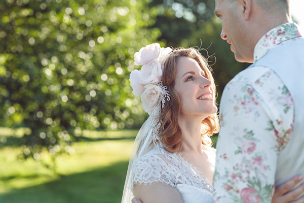 Claire Pettibone bride, Juliet cap veil,  Woburn Sculpture Gallery, Bedfordshire Wedding, Cat Hepple Photograpy