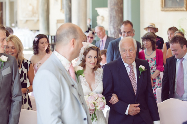 Claire Pettibone bride, Juliet cap veil,  Woburn Sculpture Gallery, Bedfordshire Wedding, Cat Hepple Photograpy