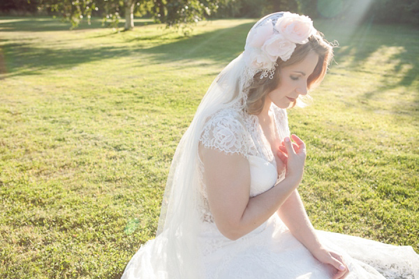 Claire Pettibone bride, Juliet cap veil,  Woburn Sculpture Gallery, Bedfordshire Wedding, Cat Hepple Photograpy