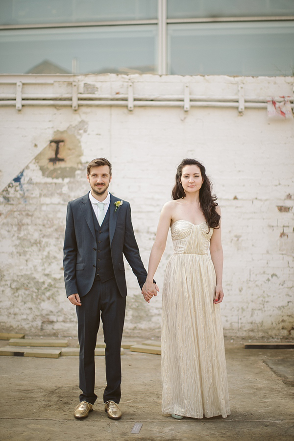 Mint green wedding, gold wedding, alternative wedding, gold wedding shoes, Photography by Tom Ravenshear