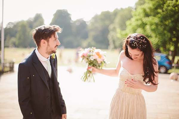 Mint green wedding, gold wedding, alternative wedding, gold wedding shoes, Photography by Tom Ravenshear