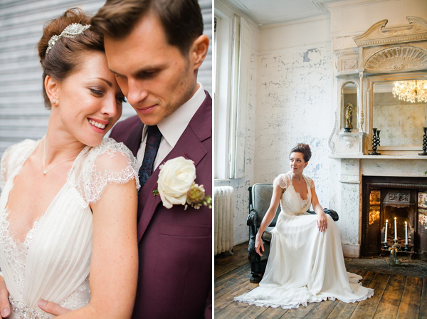 Jenny Packham Dentelle, MC Motors Wedding, East London Wedding, modern vintage wedding, Wedding Photography by Emma Case