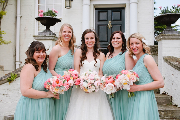 Seafoam green wedding, coral wedding, pastel colour wedding, Kate Sherford wedding dress, Photography by Tarah Coonan