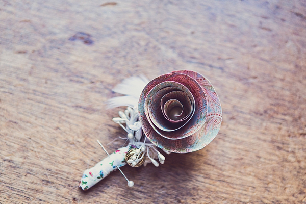 Mad Hatters tea party style wedding, Groom in tweed, flat cap, photography by Claire Penn