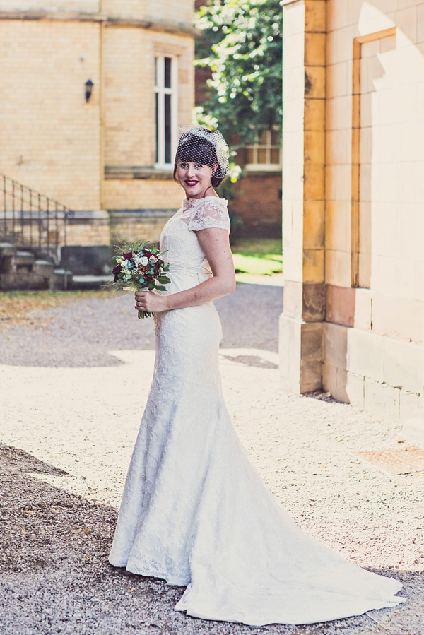 Mad Hatters tea party style wedding, Groom in tweed, flat cap, photography by Claire Penn