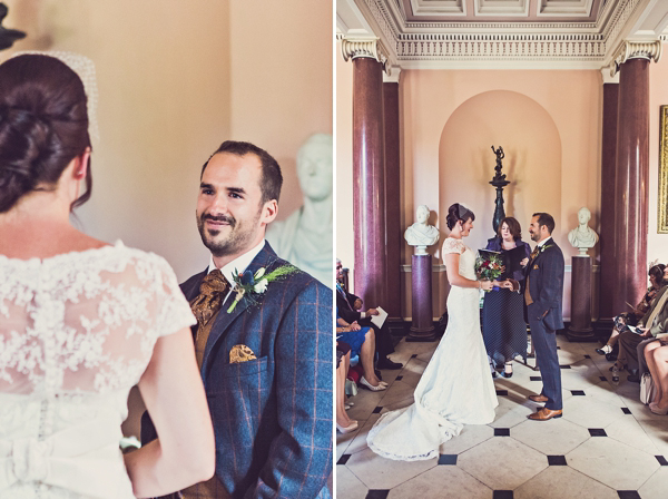 Mad Hatters tea party style wedding, Groom in tweed, flat cap, photography by Claire Penn