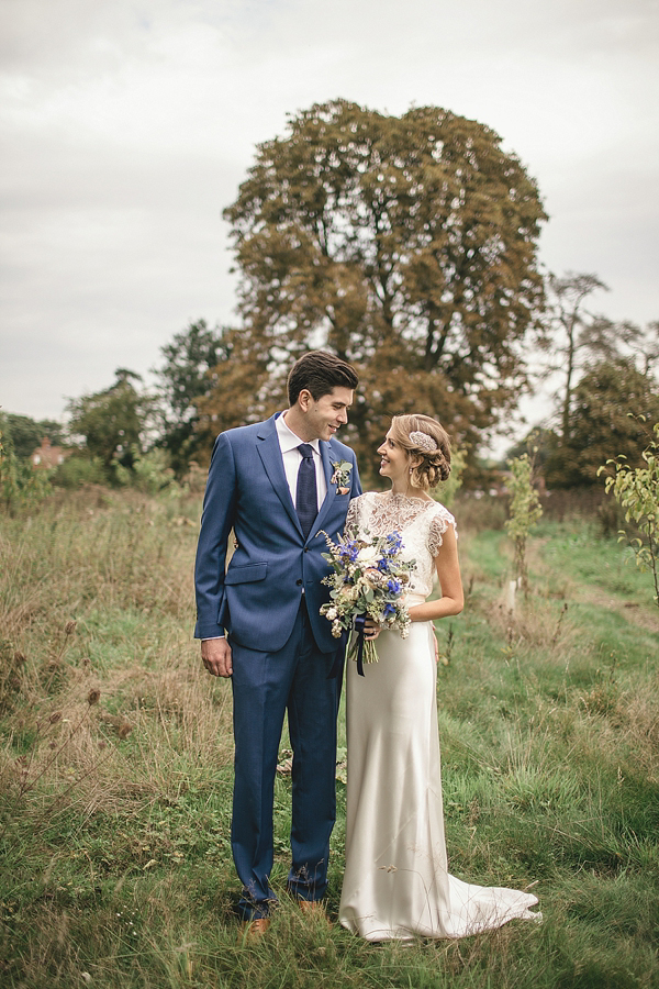 Charlie Brear, 1930s vintage inspired wedding dress, September wedding, Laid back intimate wedding, Photography by Kat Hill