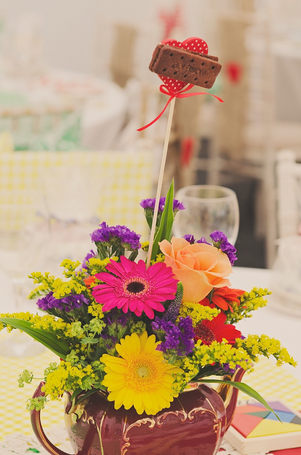 Hand fasting colourful outdoor wedding