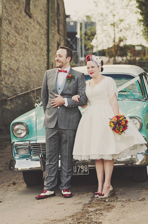 Hand fasting colourful outdoor wedding