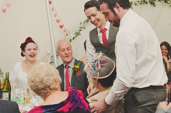 Hand fasting colourful outdoor wedding