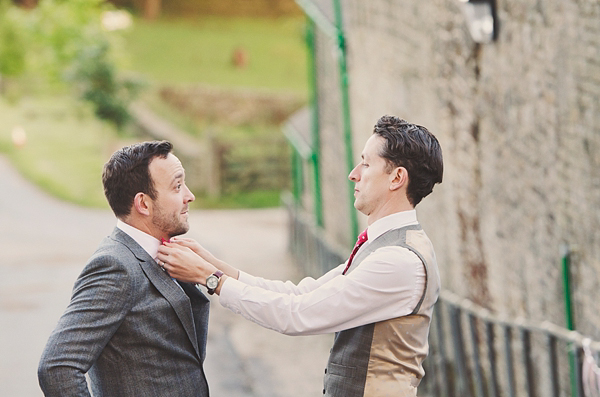 Hand fasting colourful outdoor wedding