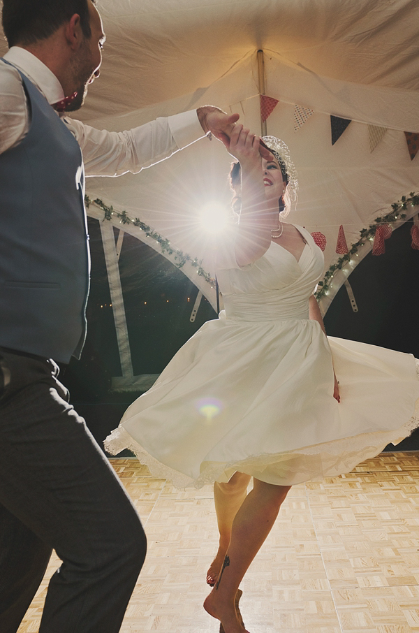 Hand fasting colourful outdoor wedding