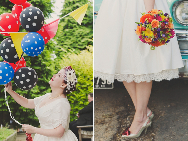 Hand fasting colourful outdoor wedding