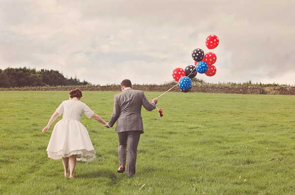 Hand fasting colourful outdoor wedding