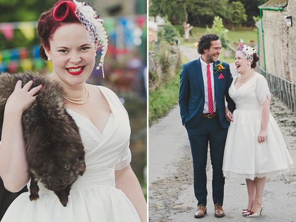 Hand fasting colourful outdoor wedding