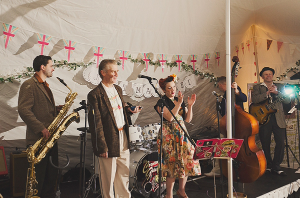 Hand fasting colourful outdoor wedding