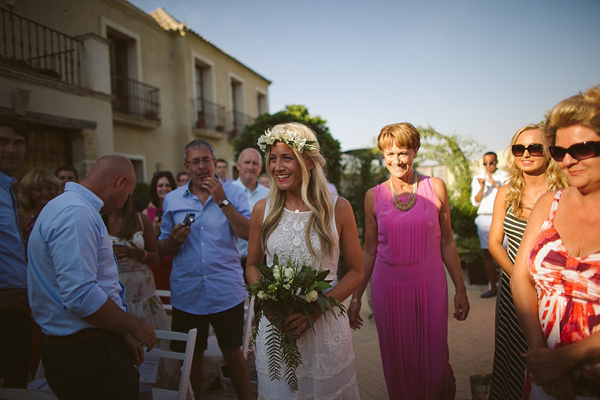 Free People wedding dress, boho style wedding dress, Spanish wedding, wedding in Spain, photography by Tom Ravenshear