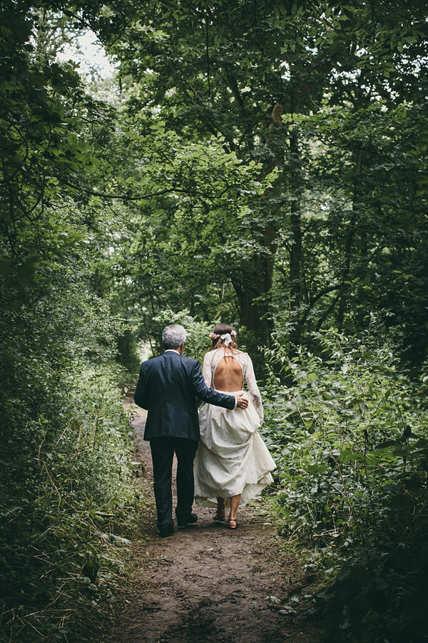 A Floral Crown And Backless Gown For An Enchanting Woodland Wedding ...