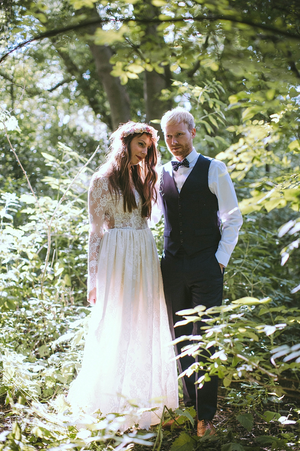 A Floral Crown And Backless Gown For An Enchanting Woodland Wedding ...