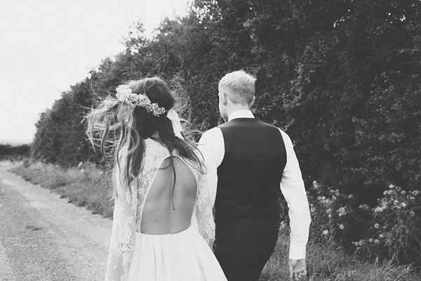 Floral crown, flower crown, Katya Katya Shehurina wedding dress, woodland wedding, Scraptoft Hill Farm wedding, Rebecca Goddard Photography