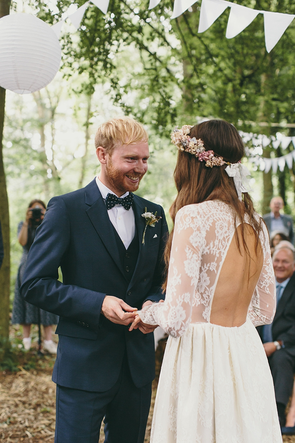 A Floral Crown And Backless Gown For An Enchanting Woodland Wedding ...