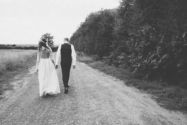 Floral crown, flower crown, Katya Katya Shehurina wedding dress, woodland wedding, Scraptoft Hill Farm wedding, Rebecca Goddard Photography