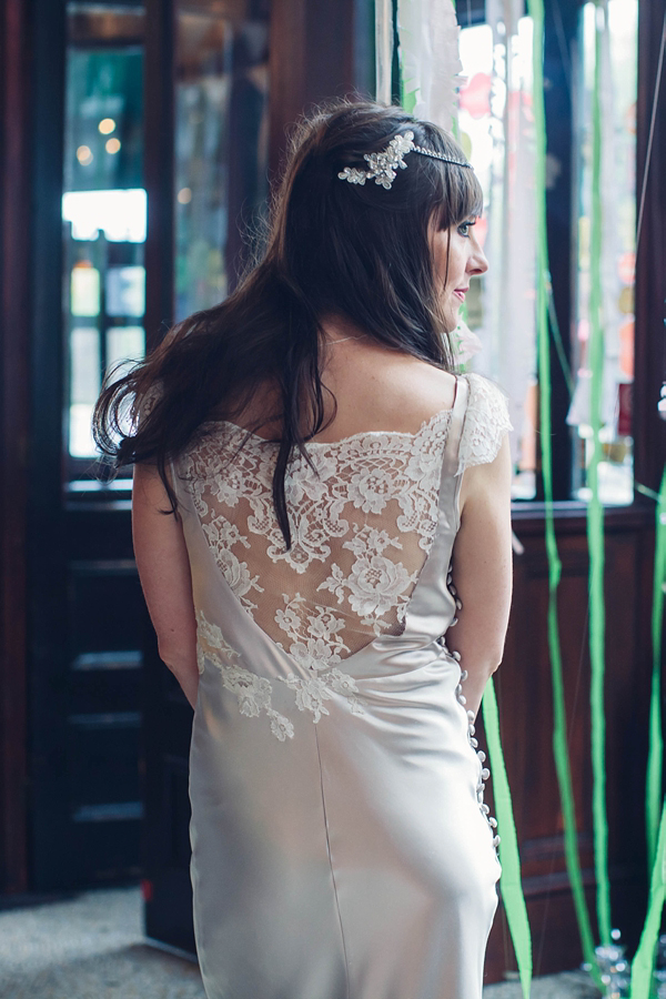 Dana Bolton wedding dress, East London wedding, London pub wedding, 1930s style wedding dress, Wedding photography by Caro Hutchings