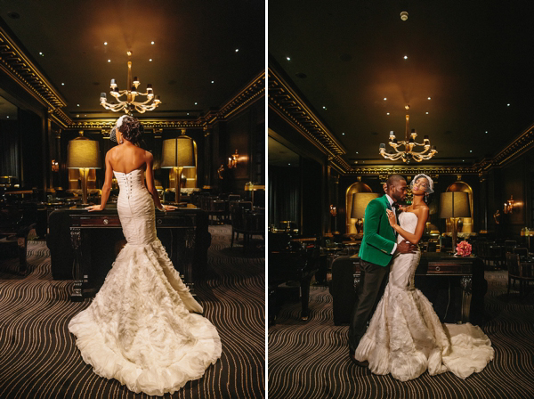 Luxury bridal wear by Yemi Kosibah, Savoy hotel wedding