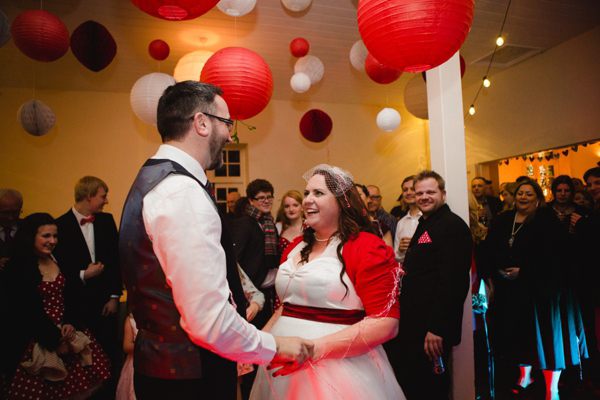 1950s vintage Christmas wedding, red polka dot wedding, Images by Lola Rose Photography