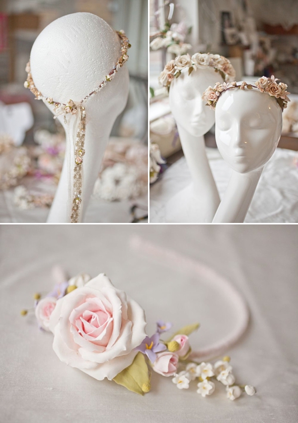 Lila clay headpieces for brides