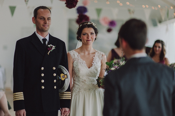 Crear wedding Scotland, Rowan Joy wedding dress, Officer and a Gentleman wedding, images by Kitchener Photography