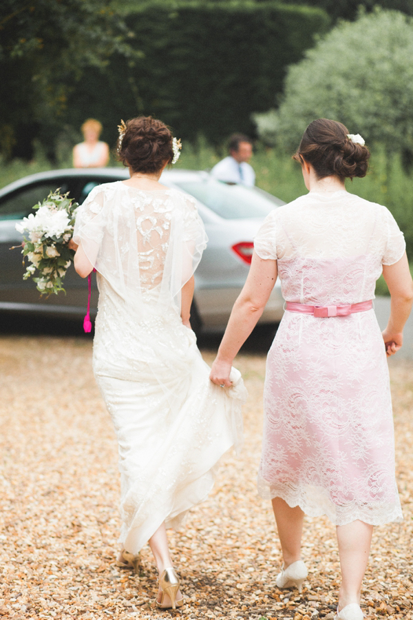 Azalea by Jenny Packham, Edwardian inspired floral crown, Emmanuel College Cambridge wedding, M&J Photography