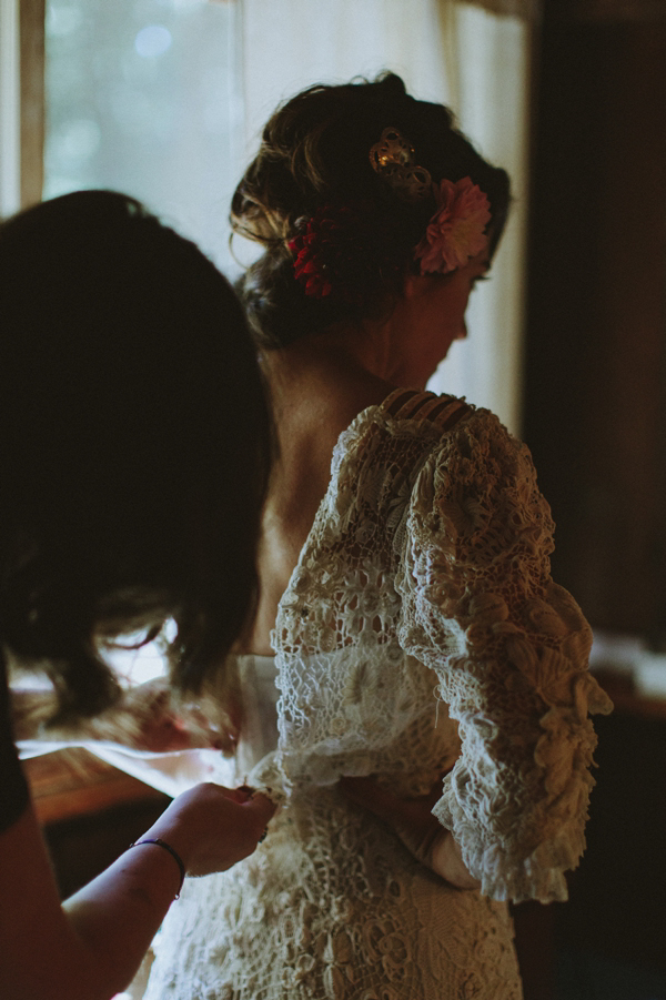 Edwardian vintage crochet wedding dress, Californian wedding, Brittany Esther wedding photography