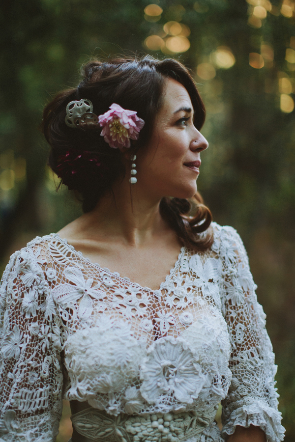 Edwardian vintage crochet wedding dress, Californian wedding, Brittany Esther wedding photography