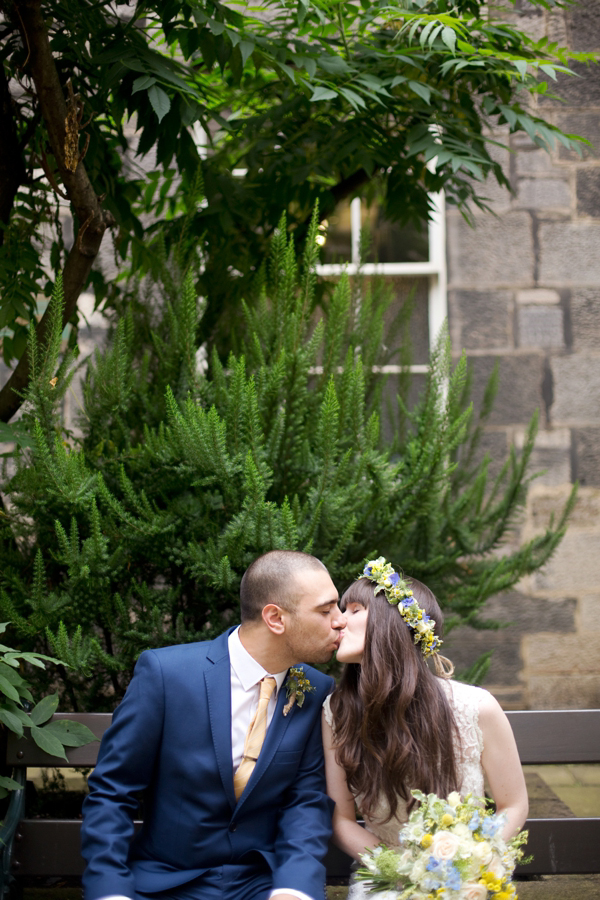 1960s style wedding, 1970s style wedding, bohemian bride, Edwardian wedding dress, yellow wedding, Anna C. Pettigrew Photography