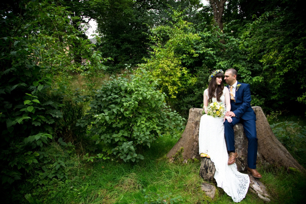 1960s style wedding, 1970s style wedding, bohemian bride, Edwardian wedding dress, yellow wedding, Anna C. Pettigrew Photography