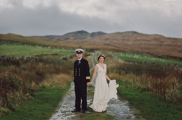 Crear wedding Scotland, Rowan Joy wedding dress, Officer and a Gentleman wedding, images by Kitchener Photography