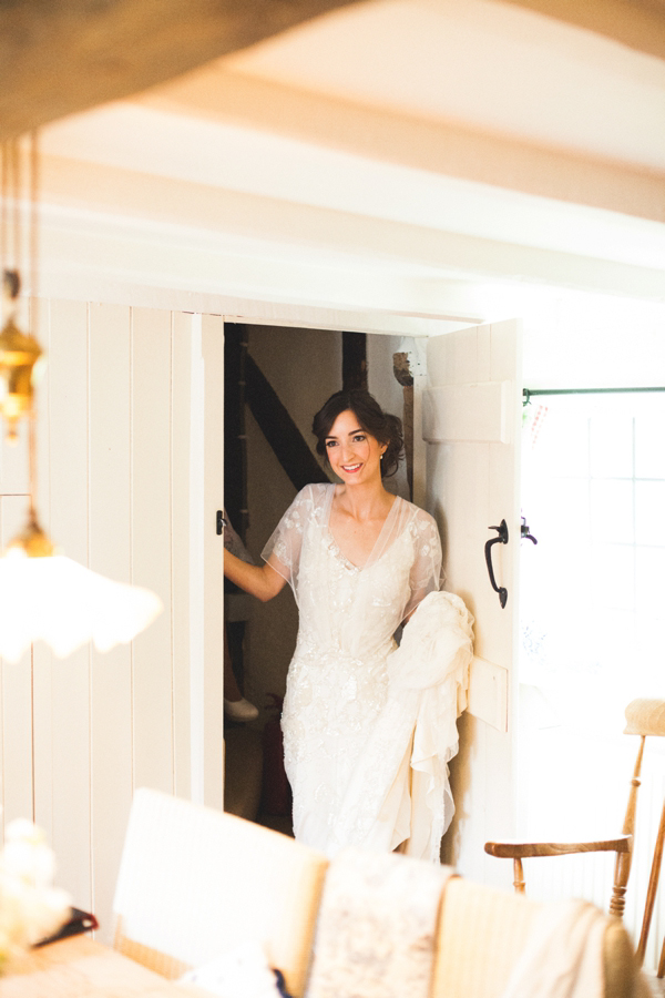 Azalea by Jenny Packham, Edwardian inspired floral crown, Emmanuel College Cambridge wedding, M&J Photography