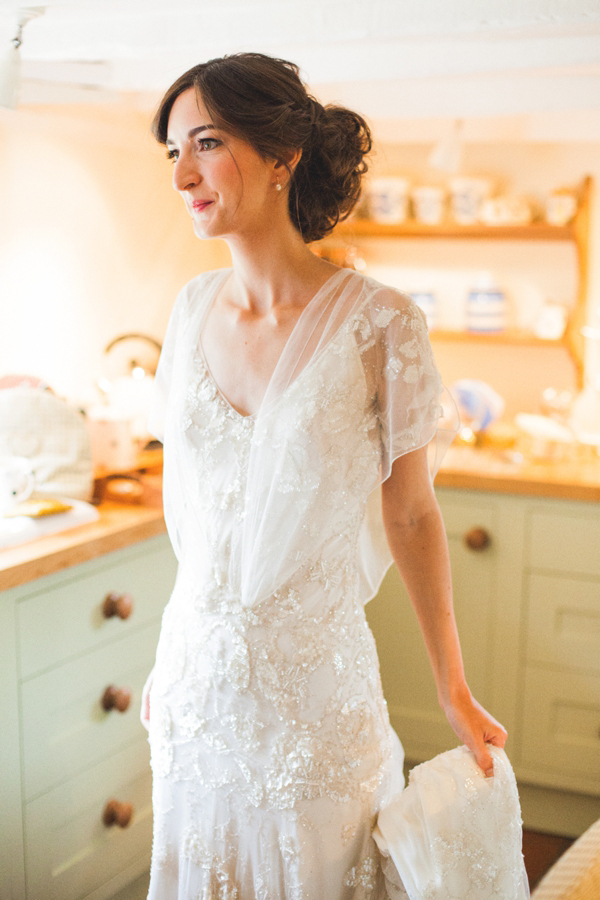 Azalea by Jenny Packham, Edwardian inspired floral crown, Emmanuel College Cambridge wedding, M&J Photography