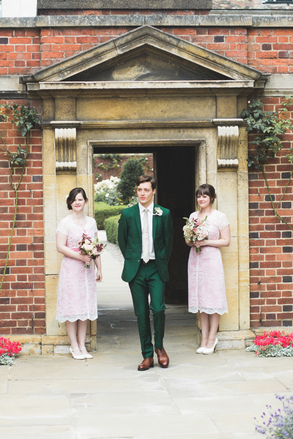 Azalea by Jenny Packham, Edwardian inspired floral crown, Emmanuel College Cambridge wedding, M&J Photography