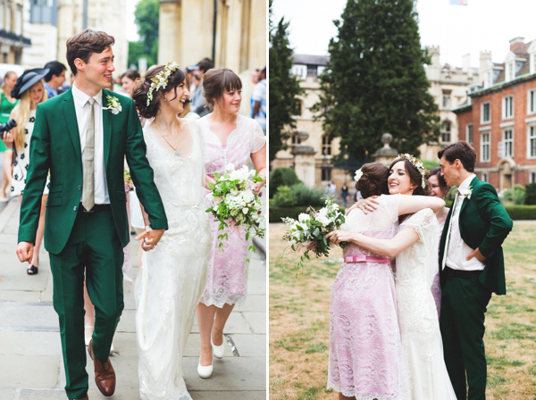 Azalea by Jenny Packham, Edwardian inspired floral crown, Emmanuel College Cambridge wedding, M&J Photography