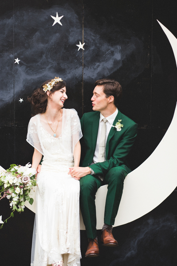 The Bride Wore A Pink Gingham Dress for Her Constellation-Inspired Wedding!  - Green Wedding Shoes